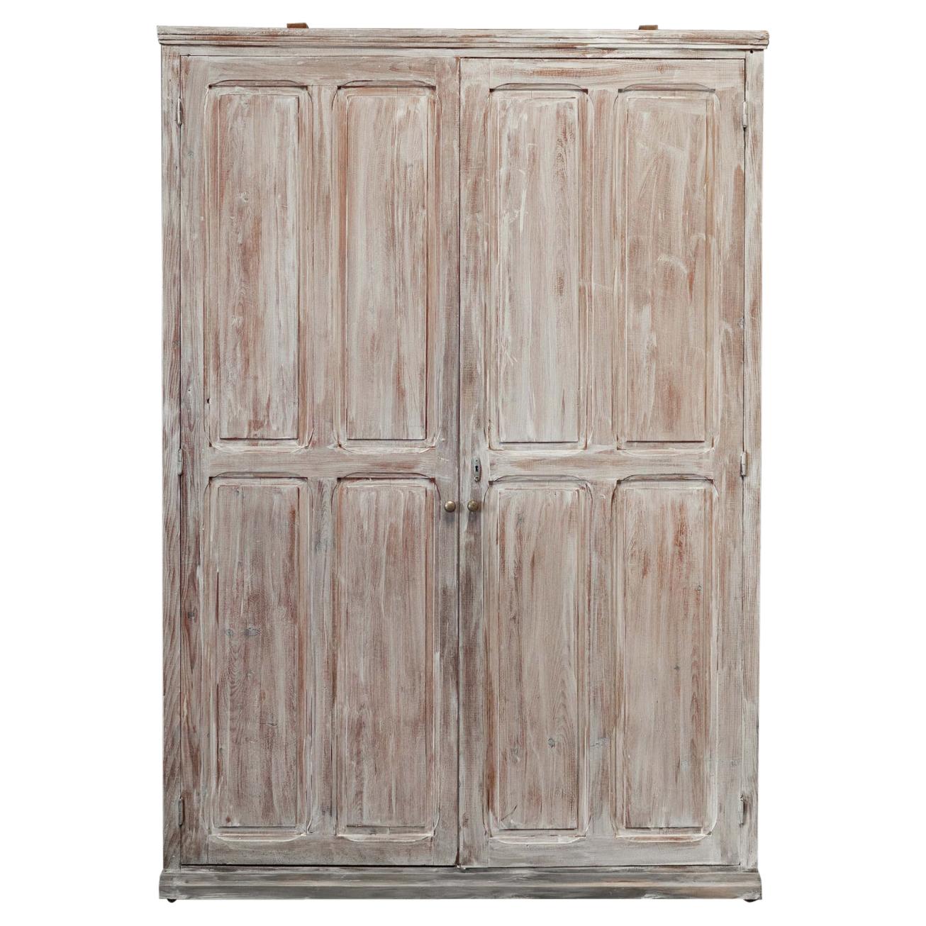 19thc Original Green Painted Hanging Wall Cupboard at 1stDibs