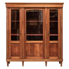 19thC Large French Mahogany Glazed Vitrine / Bookcase / Armoire