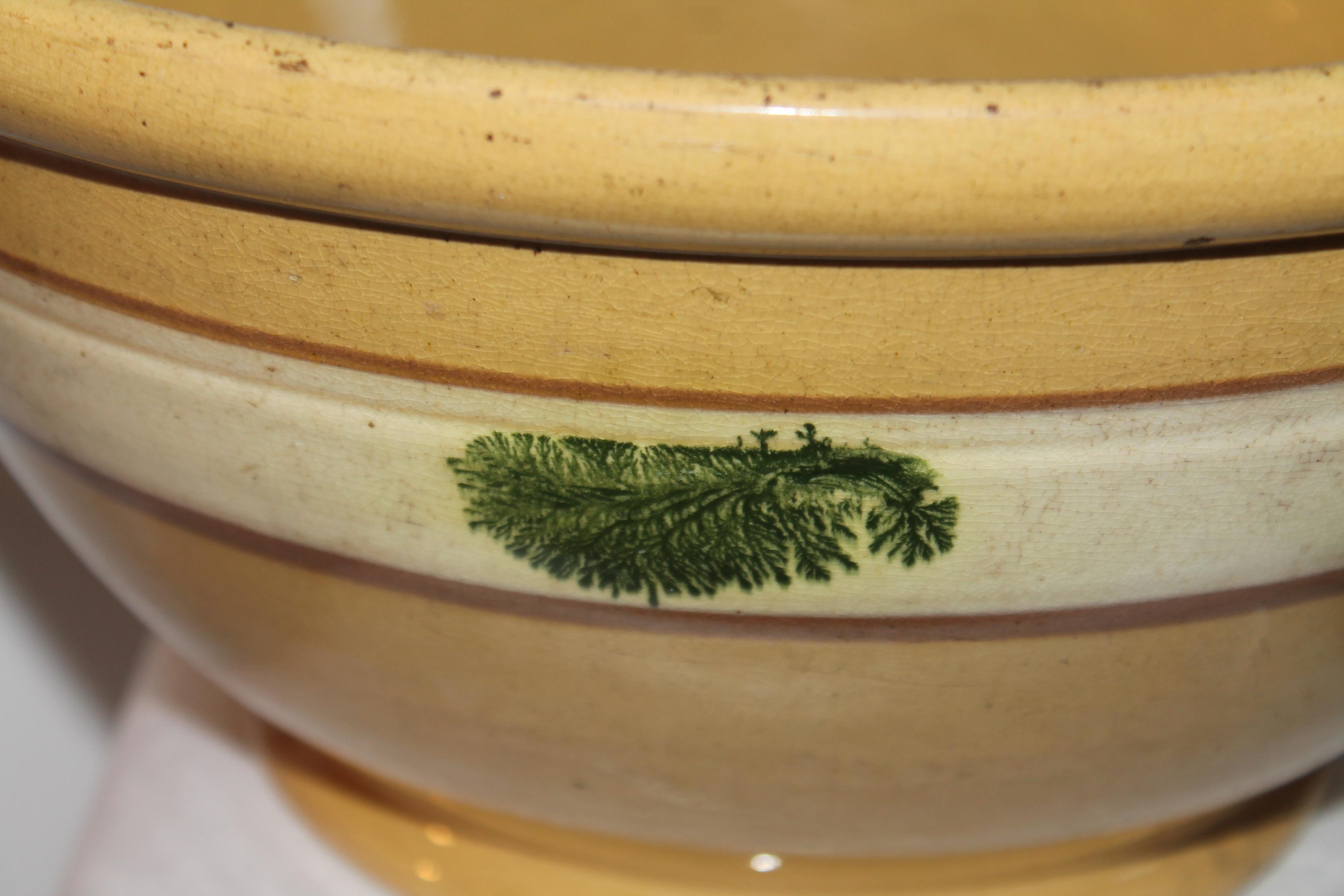 green yellow ware bowls