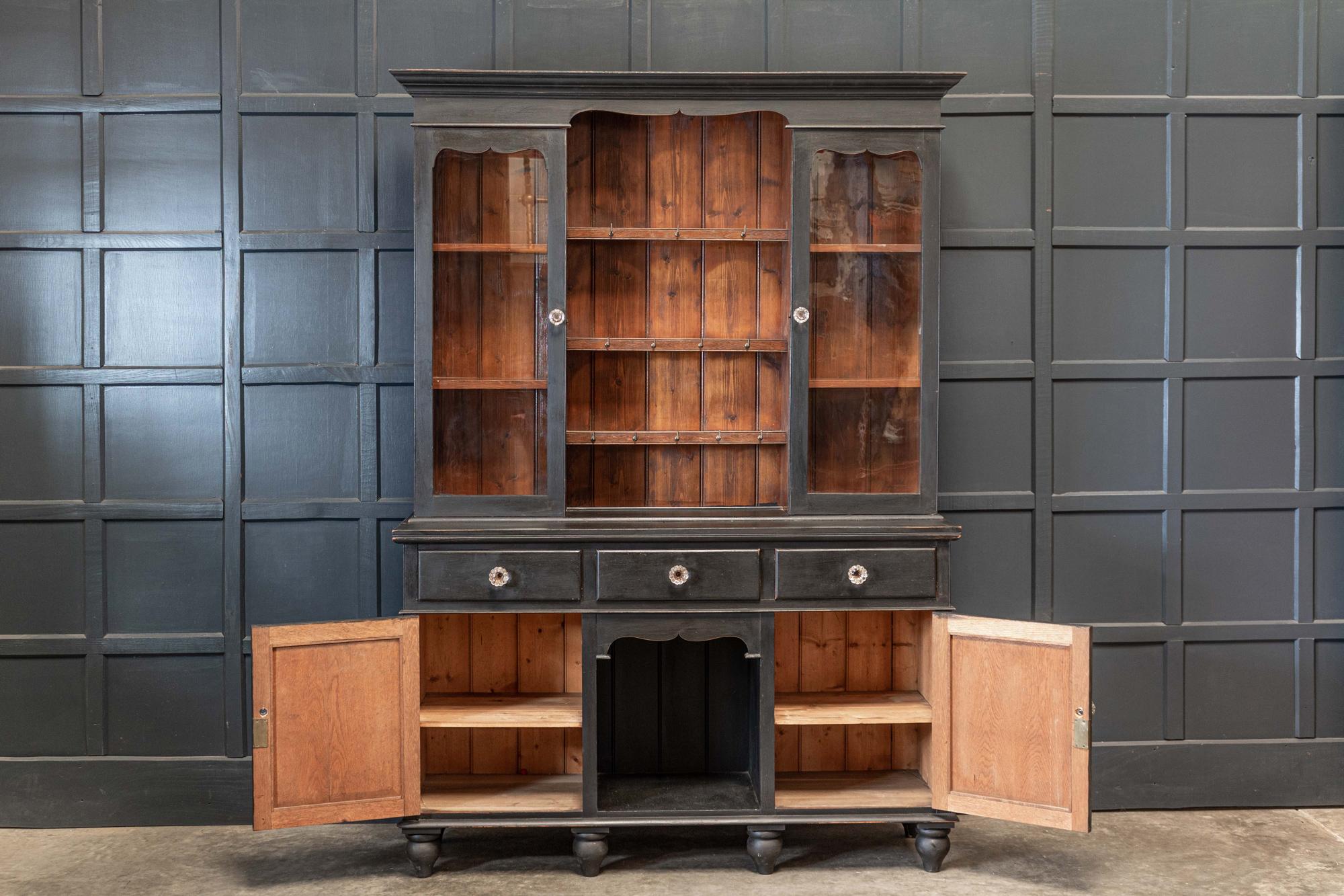 19th Century 19thC Large Oak Ebonised Welsh Dresser For Sale