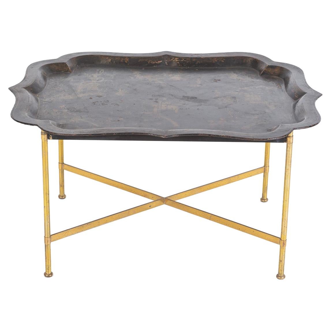 19thC Large Regency Chinoiserie Toleware Tray Table