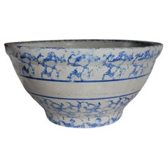 19thc Large Sponge Ware Bowl