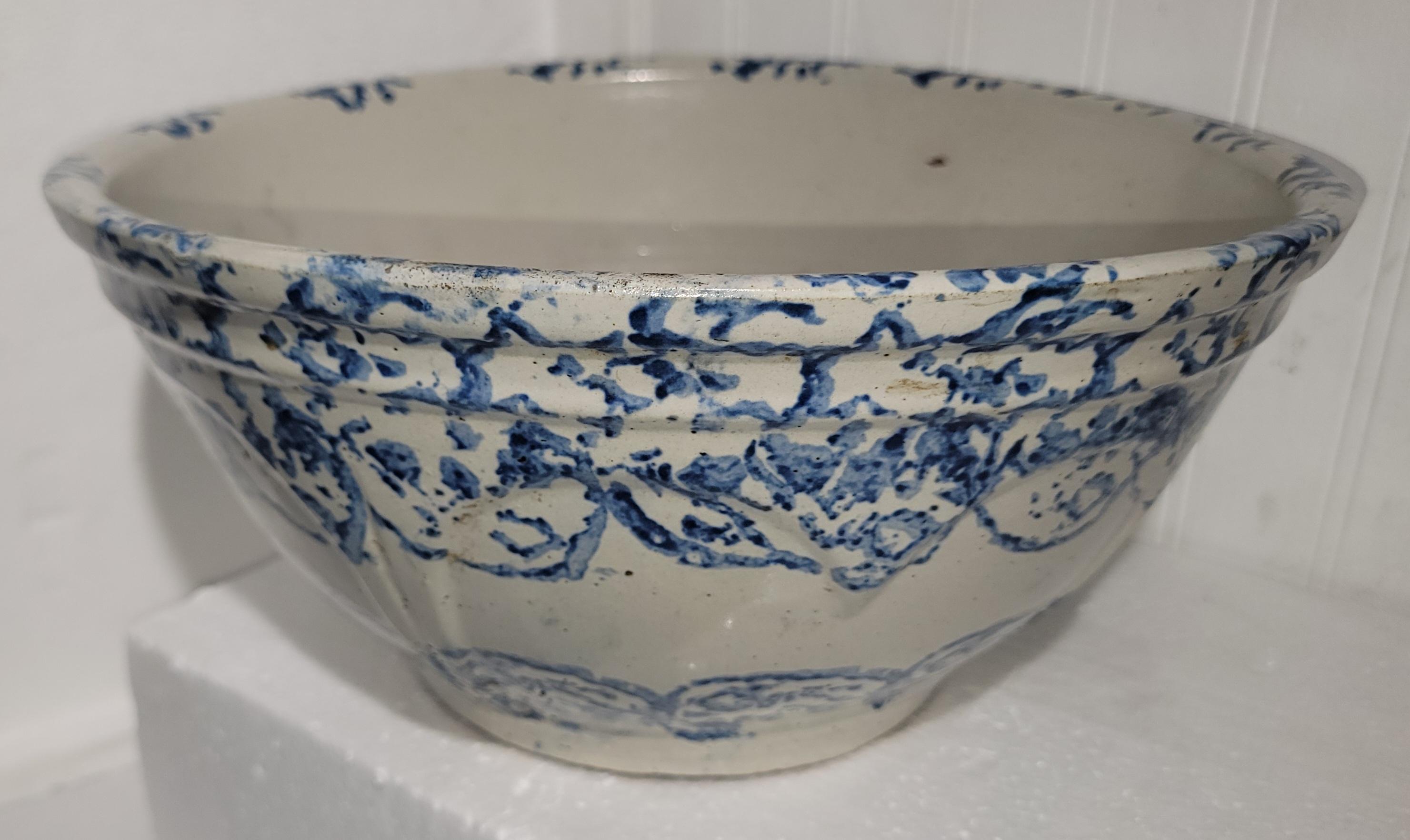 19Thc Grand bol à mélanger en éponge