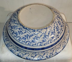 19thc Large Sponge Ware Serving Bowl