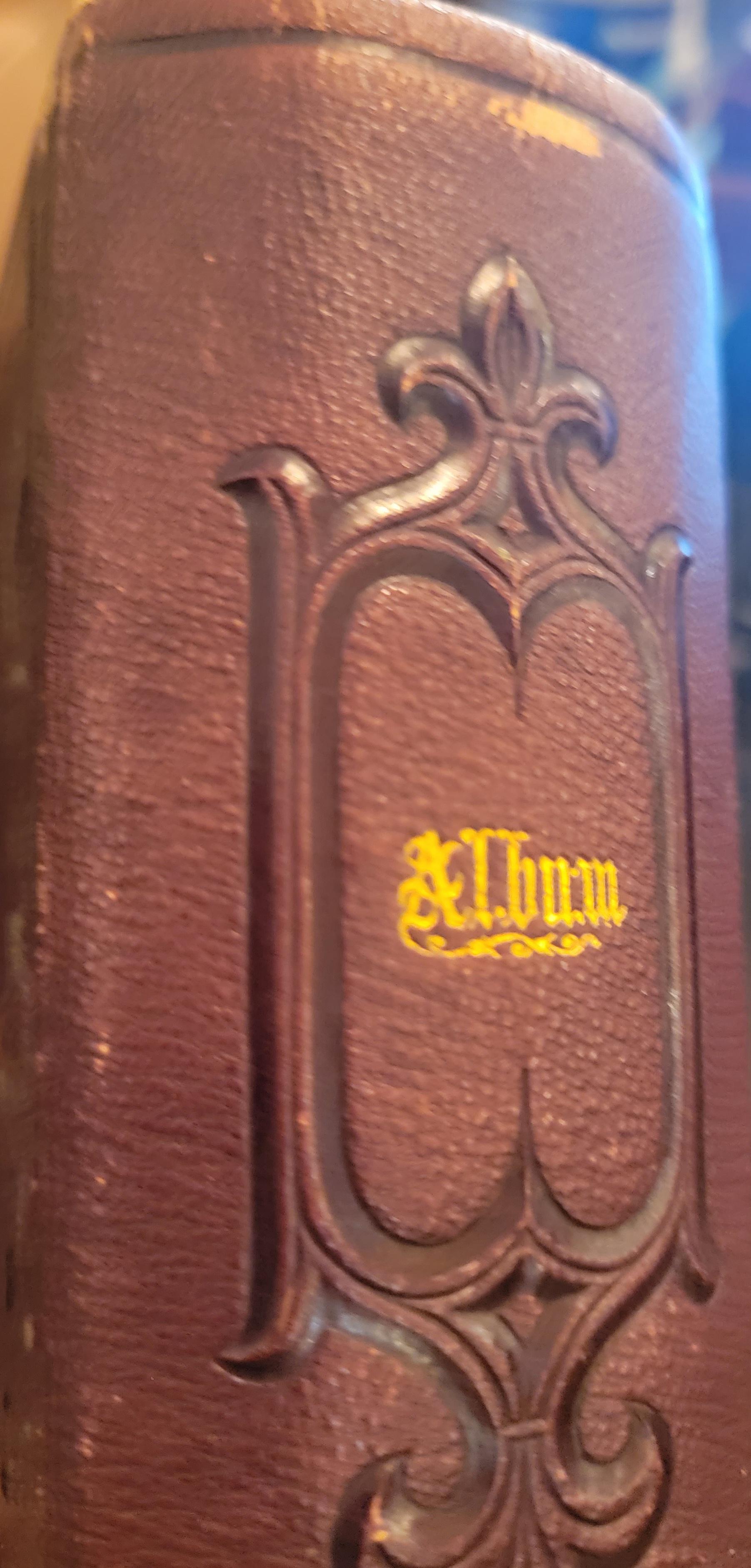 Other 19thc Leather Photo Album With Gilt Pages
