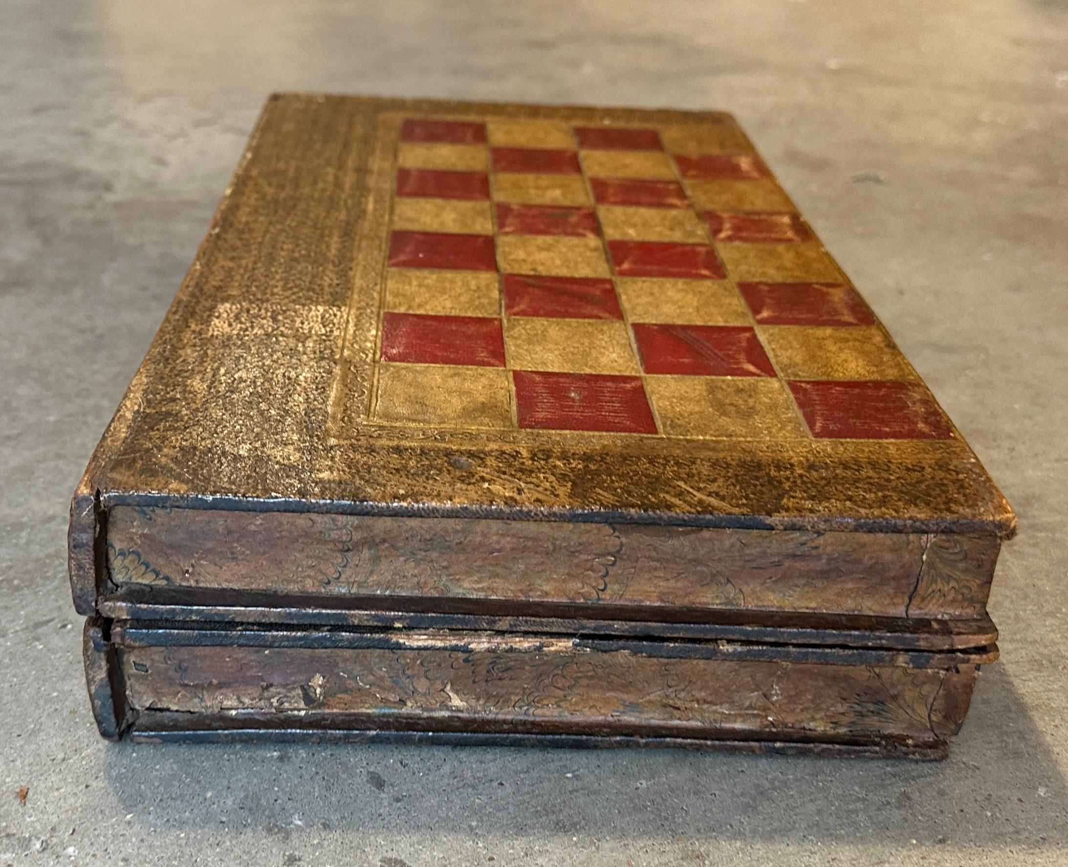 19th Century 19thc Leather Top Game Board For Sale