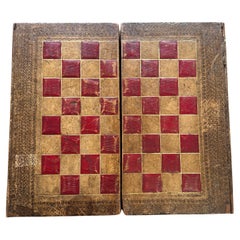19thc Leather Top Game Board