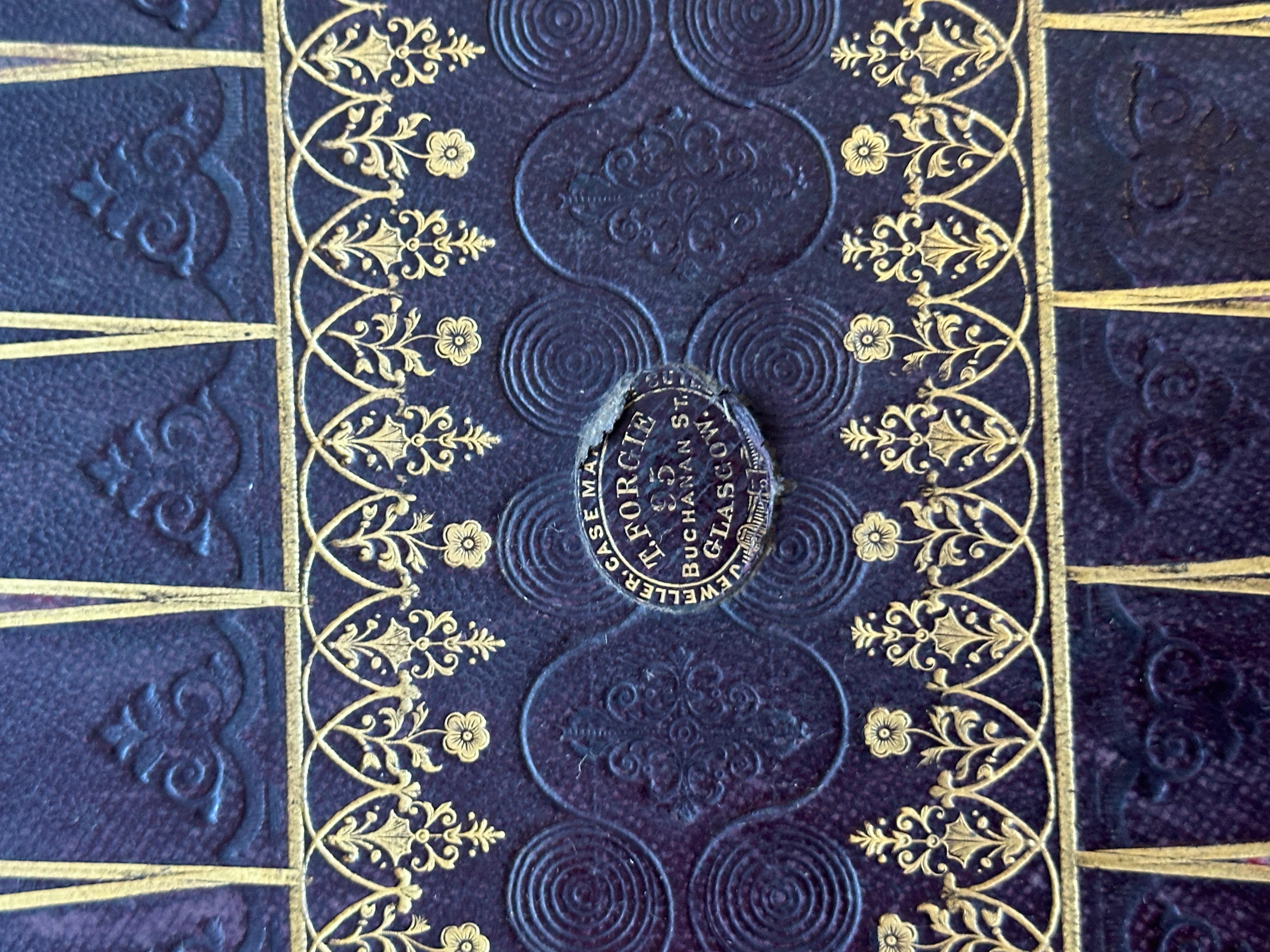 19th Century 19thc Leather Top Game Boards Box For Sale