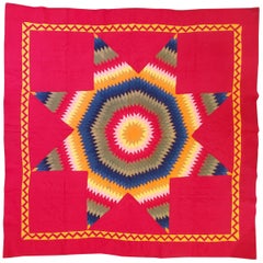 Antique 19th C Lebanon County, Pennsylvania Star Quilt