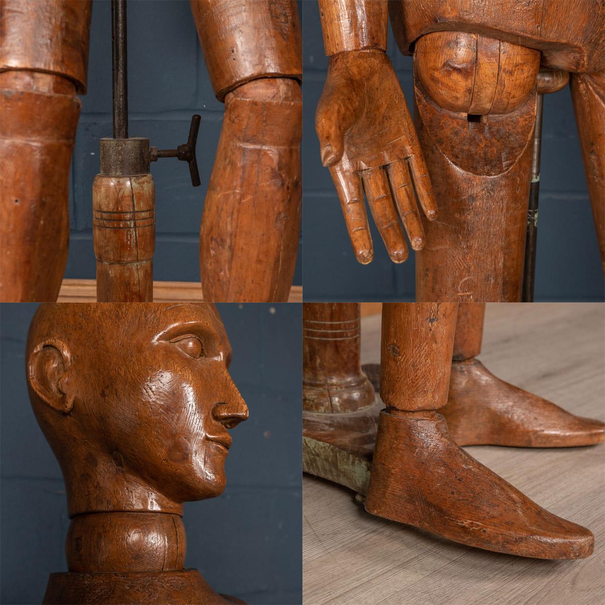 19thC Life-Size Wooden Artist's Lay Figure, c.1880 2