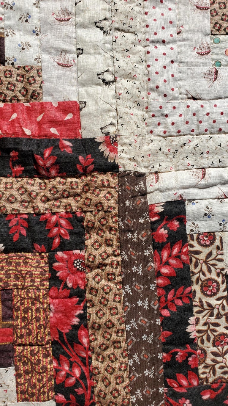 19thc Log Cabin Crib Quilt from Pennsylvania For Sale at 1stDibs