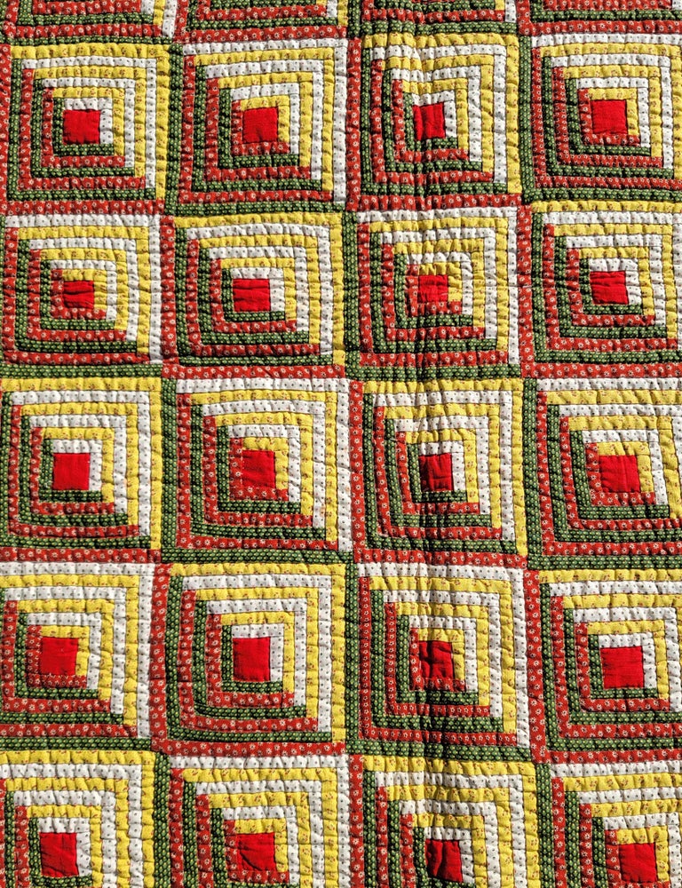 19thc Log Cabin Quilt W/ Zig Zag Border For Sale at 1stDibs borders