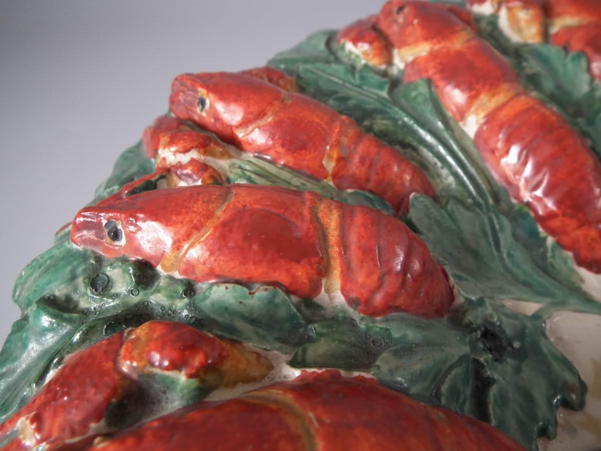 19th Century Longchamp Majolica Lobster Platter 4