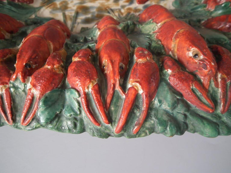 19th Century Longchamp Majolica Lobster Platter 1