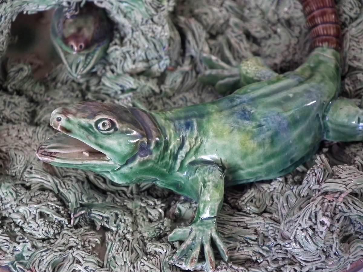 Glazed 19th Century Mafra Palissy Majolica Lizard Plate