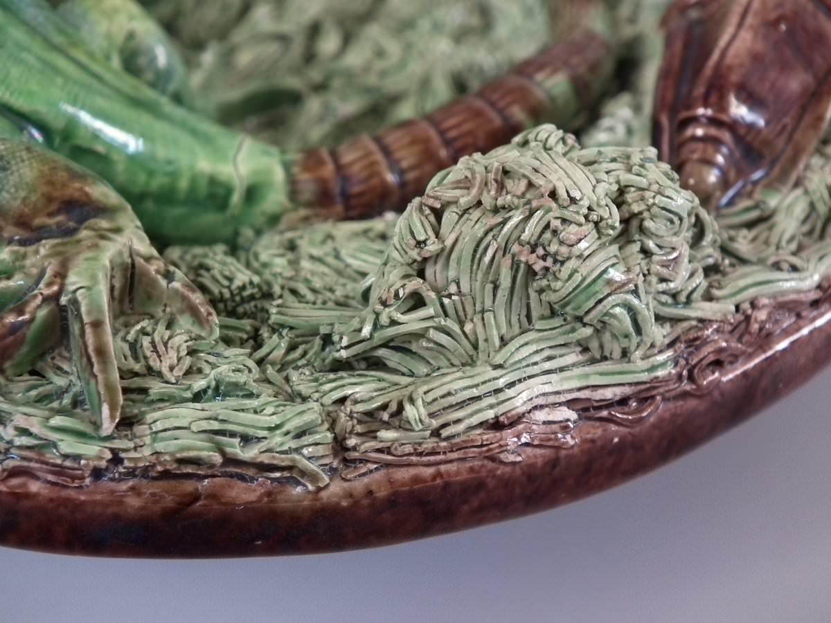 Late 19th Century 19th Century Mafra Palissy Majolica Lizard Plate