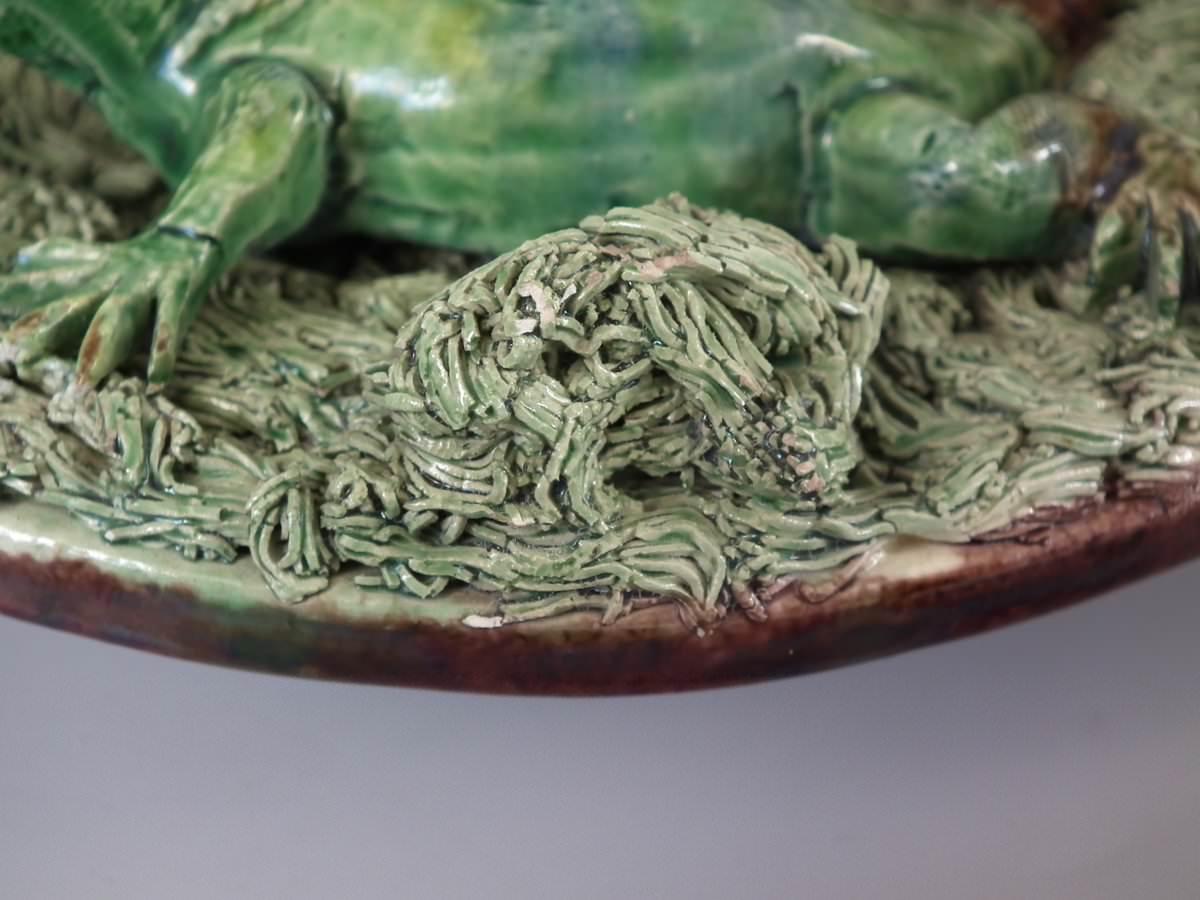 19th Century Mafra Palissy Majolica Lizard Plate 1