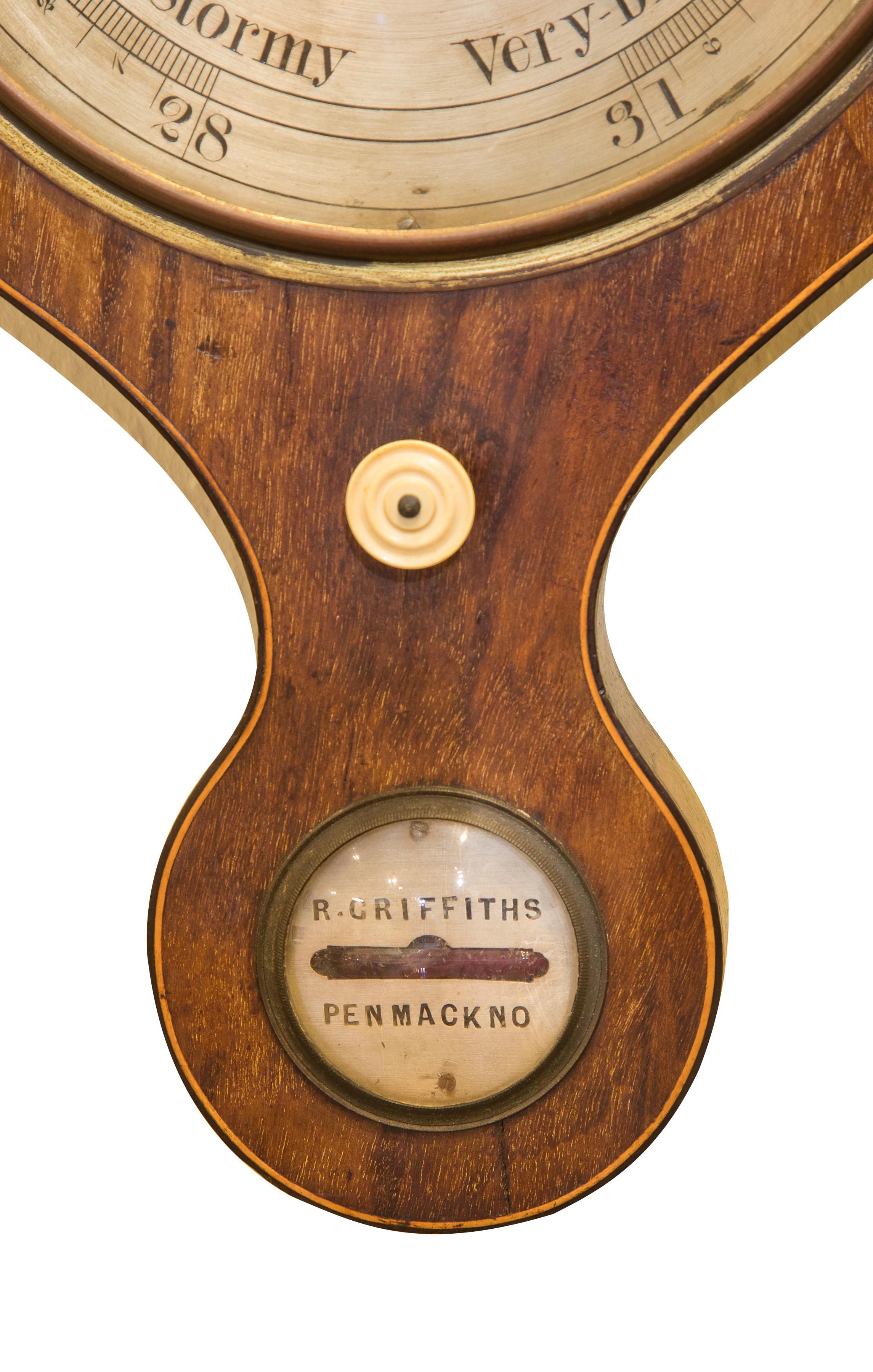 19th Century Mahogany Barometer by R Griffiths 1