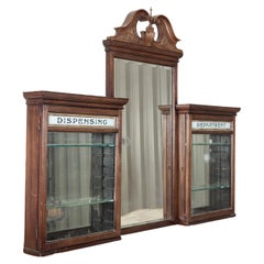 Used 19thC Mahogany Pharmacy Cabinet