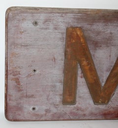 19. Jahrhundert „MAINE“ Fischhaushandelsschild in Originalfarbe