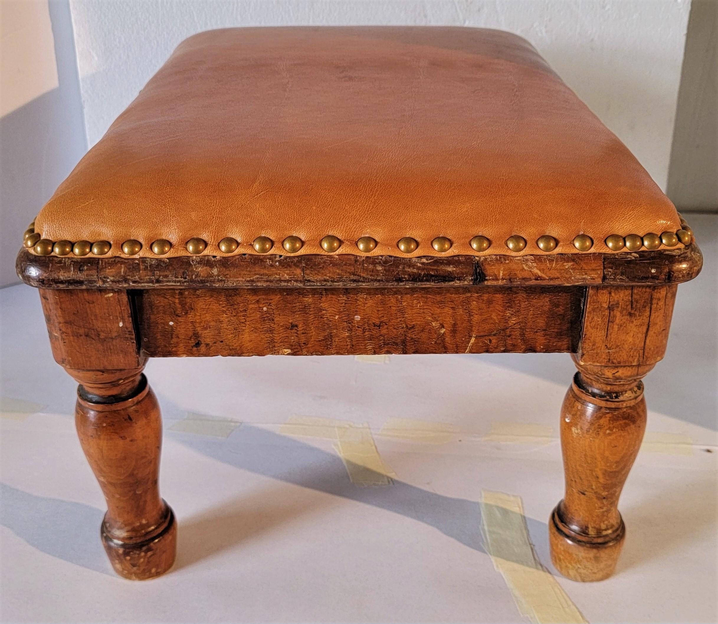 Adirondack 19thc Maple Foot Stool from Pennsylvania For Sale