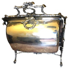 19thc Mappin & Webb English Victorian Folding Biscuit Box or Biscuiteer