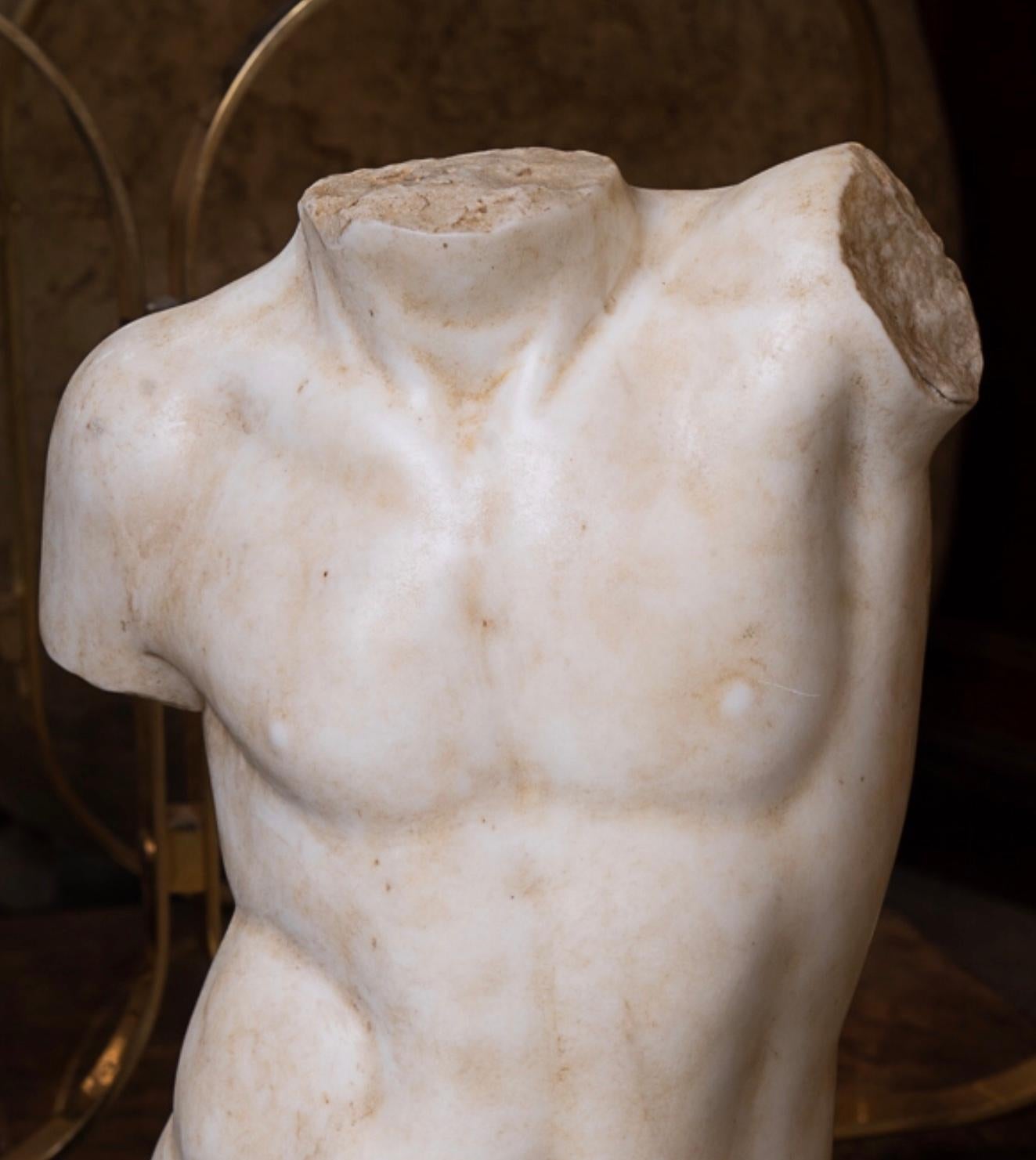 19thc Marble Torso In Good Condition In New Orleans, LA