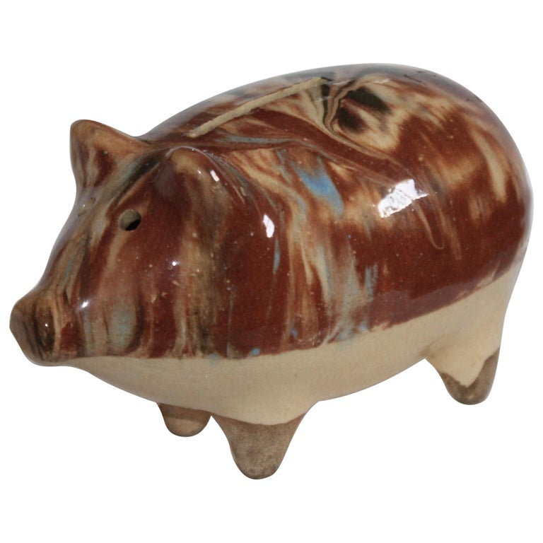 Color Block piggy bank in earthenware.