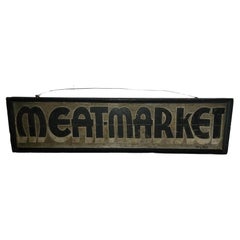 19Thc " Meat Market " Trade Sign from Pennsylvania