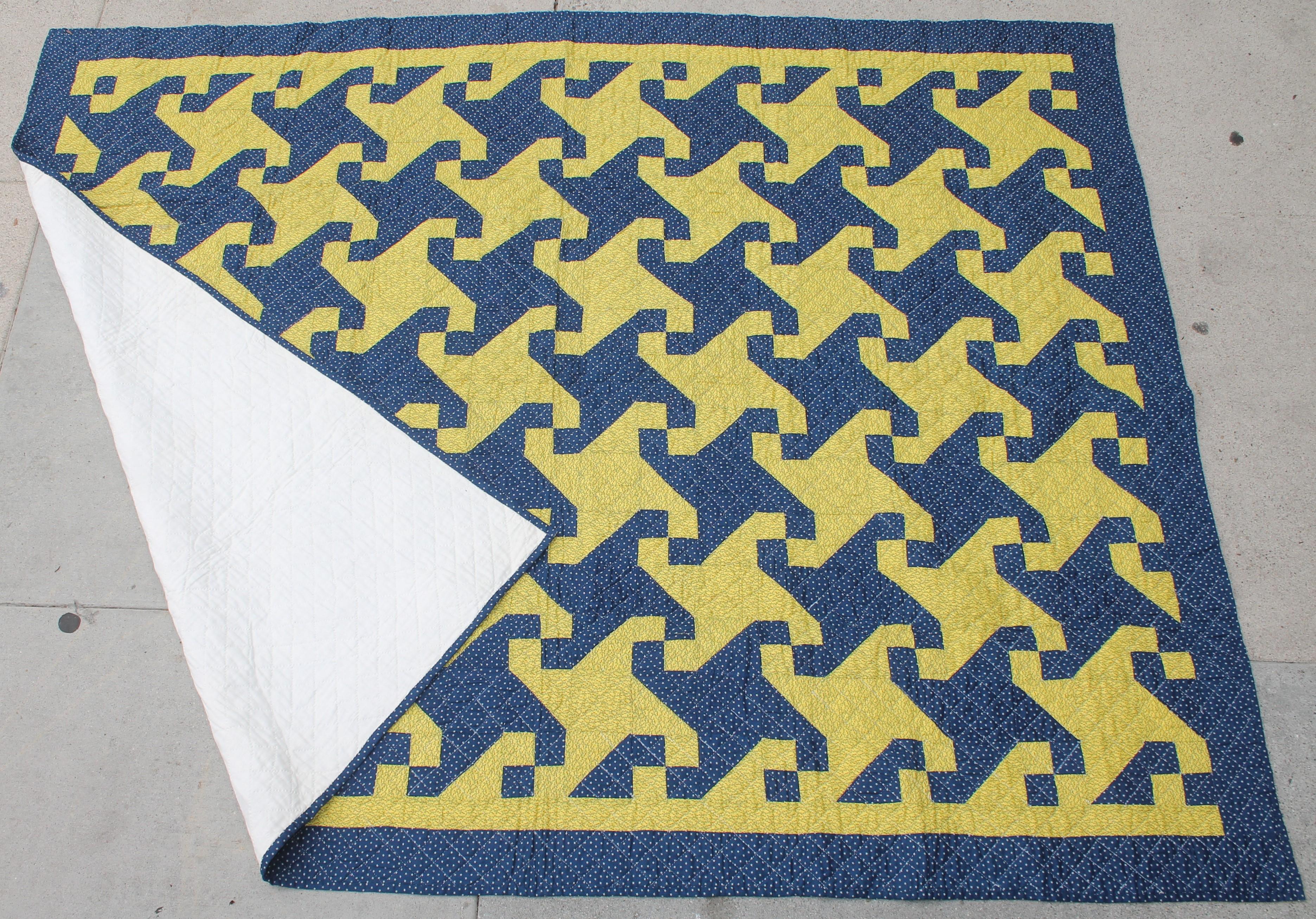 Cotton 19thc Mexican Puzzle Quilt from Pennsylvania