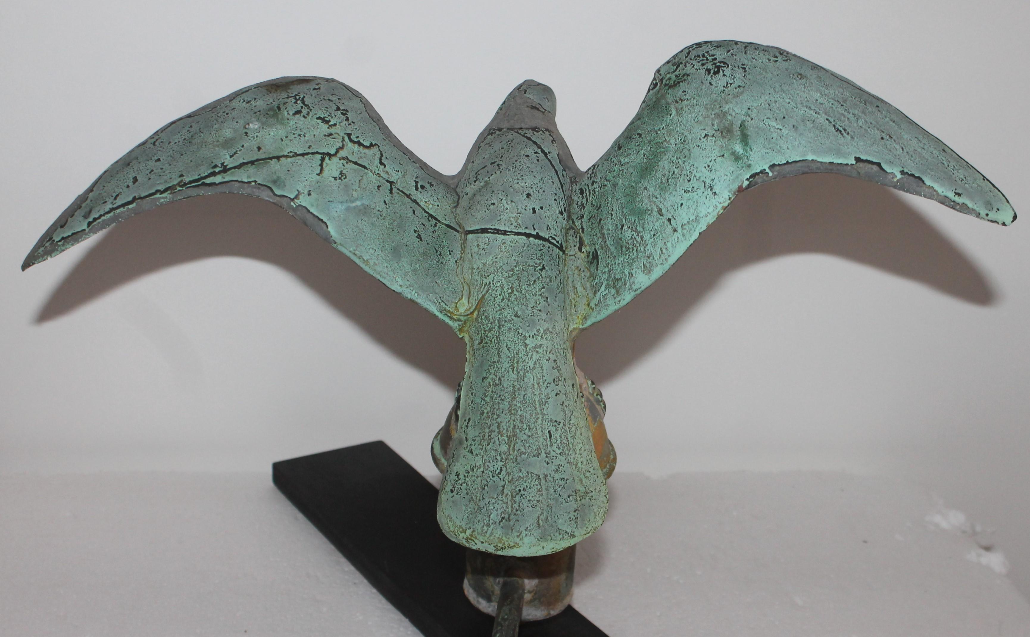 American 19th Century Mini Eagle Weather Vane on Stand For Sale