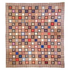 19thc Mini Eight Point Stars Quilt
