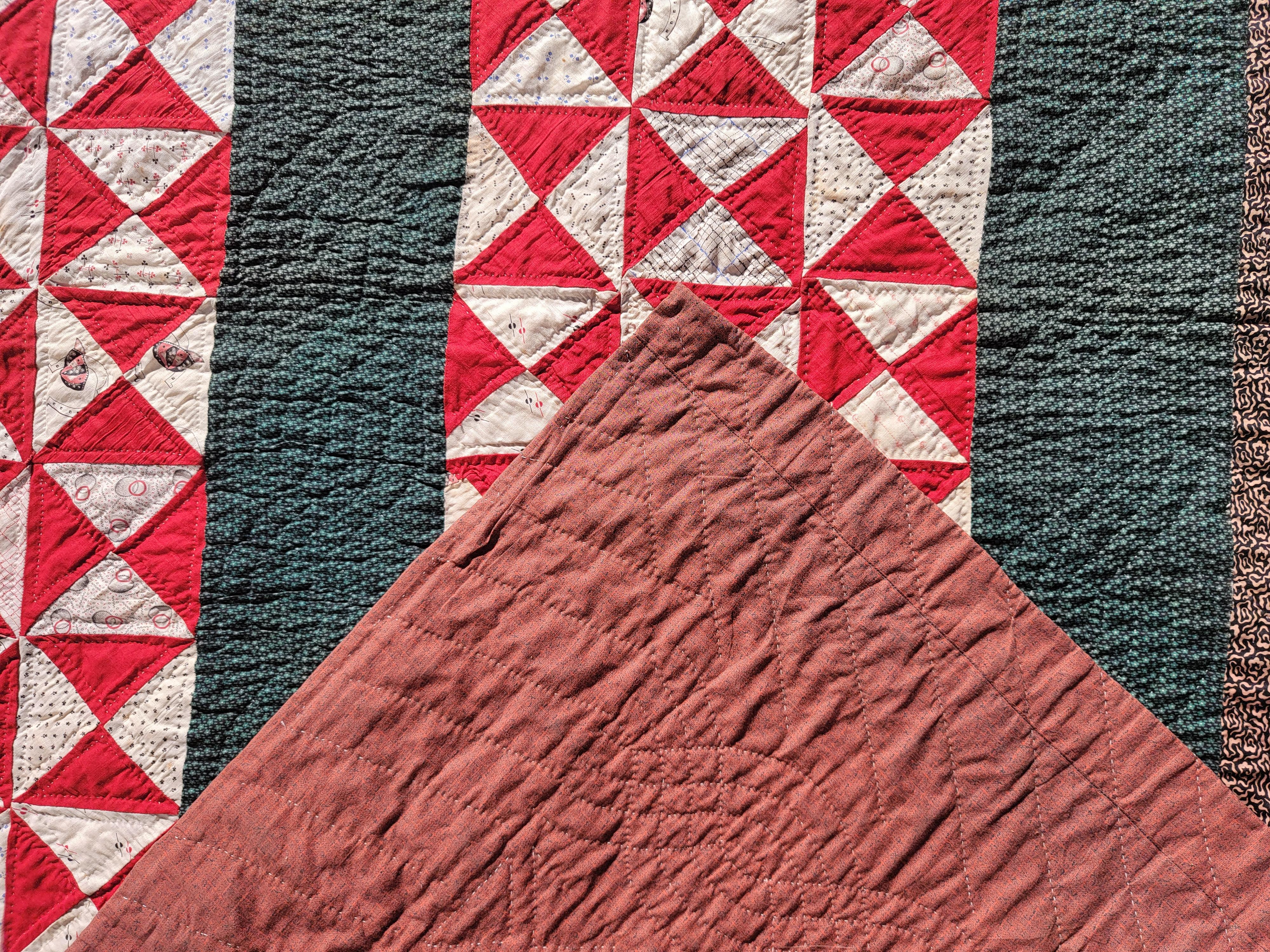 19thc Mini pieced bars quilt in fine condition. The pattern is very unusual and fine quilting.