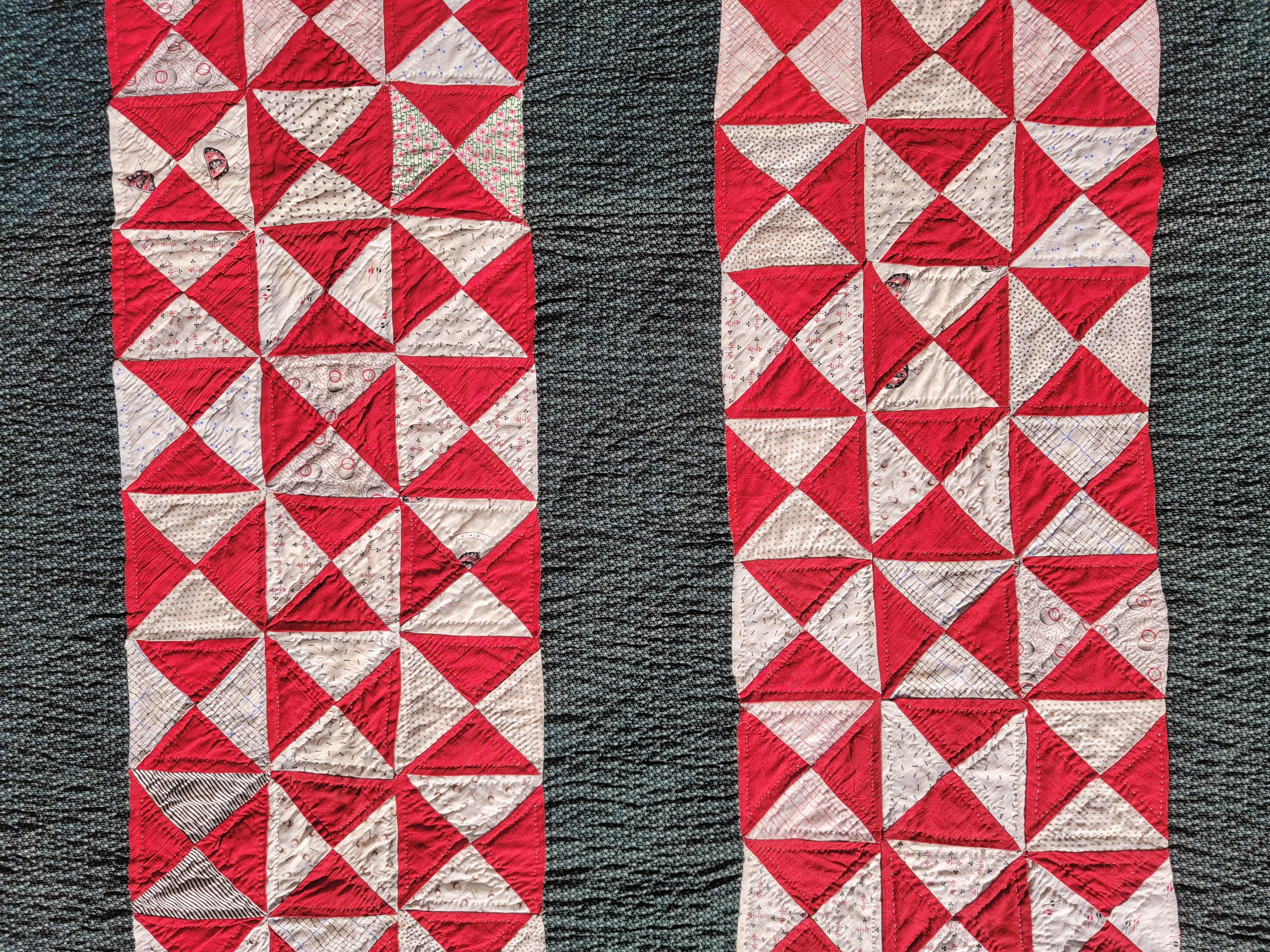 Hand-Crafted 19thc Mini Pieced Bars Quilts For Sale