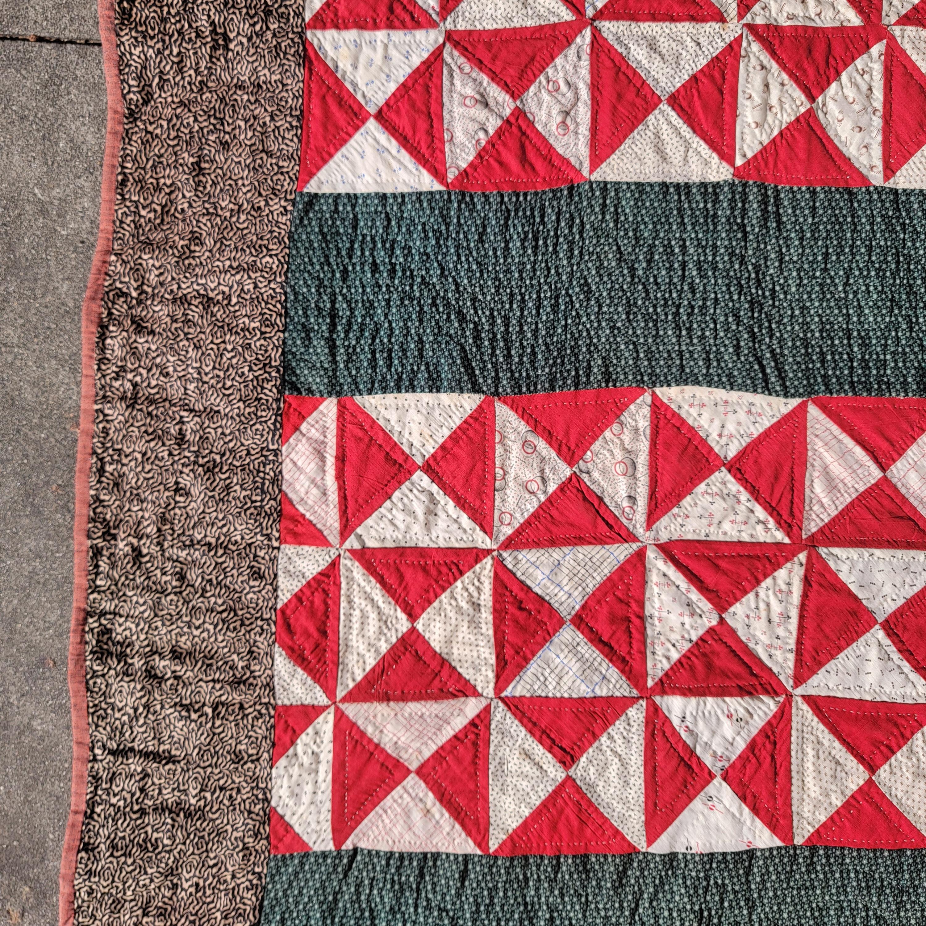 19thc Mini Pieced Bars Quilts In Good Condition For Sale In Los Angeles, CA