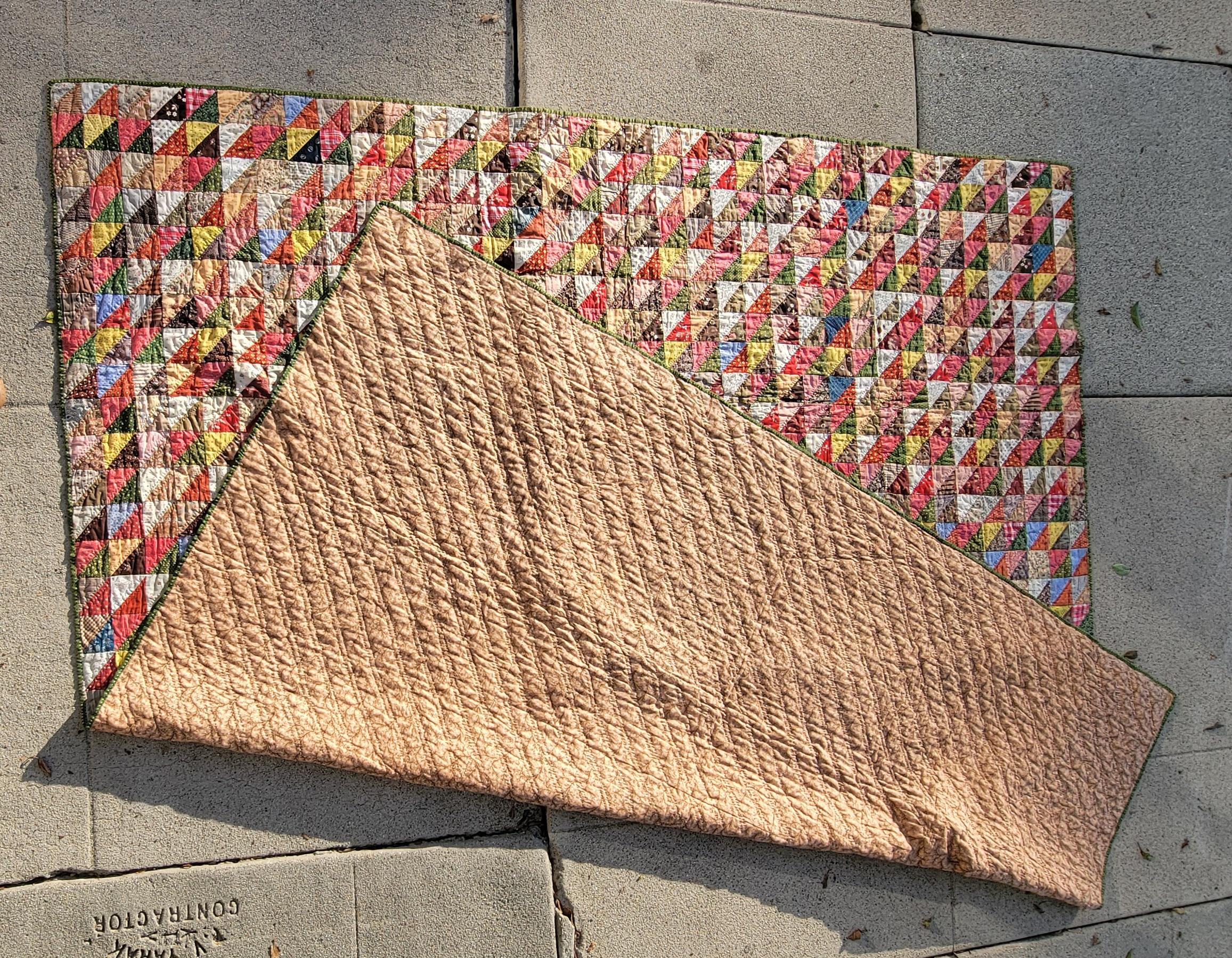 Americano 19thc Mini Pieced Birds in Flight Patchwork Quilt in vendita