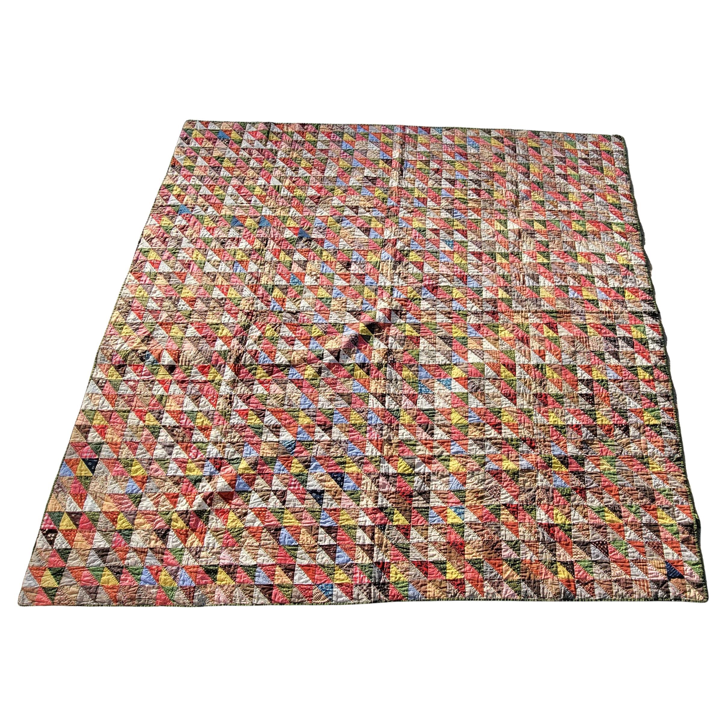 19thc Mini Pieced Birds in Flight Patchwork Quilt