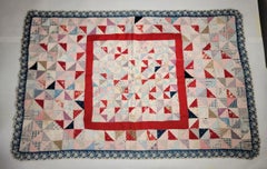 19Thc Mini Pieced Broken Dishes Doll Quilt