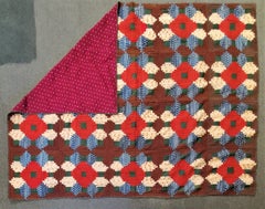 19th Century Mini Pieced Wool Log Cabin Quilt
