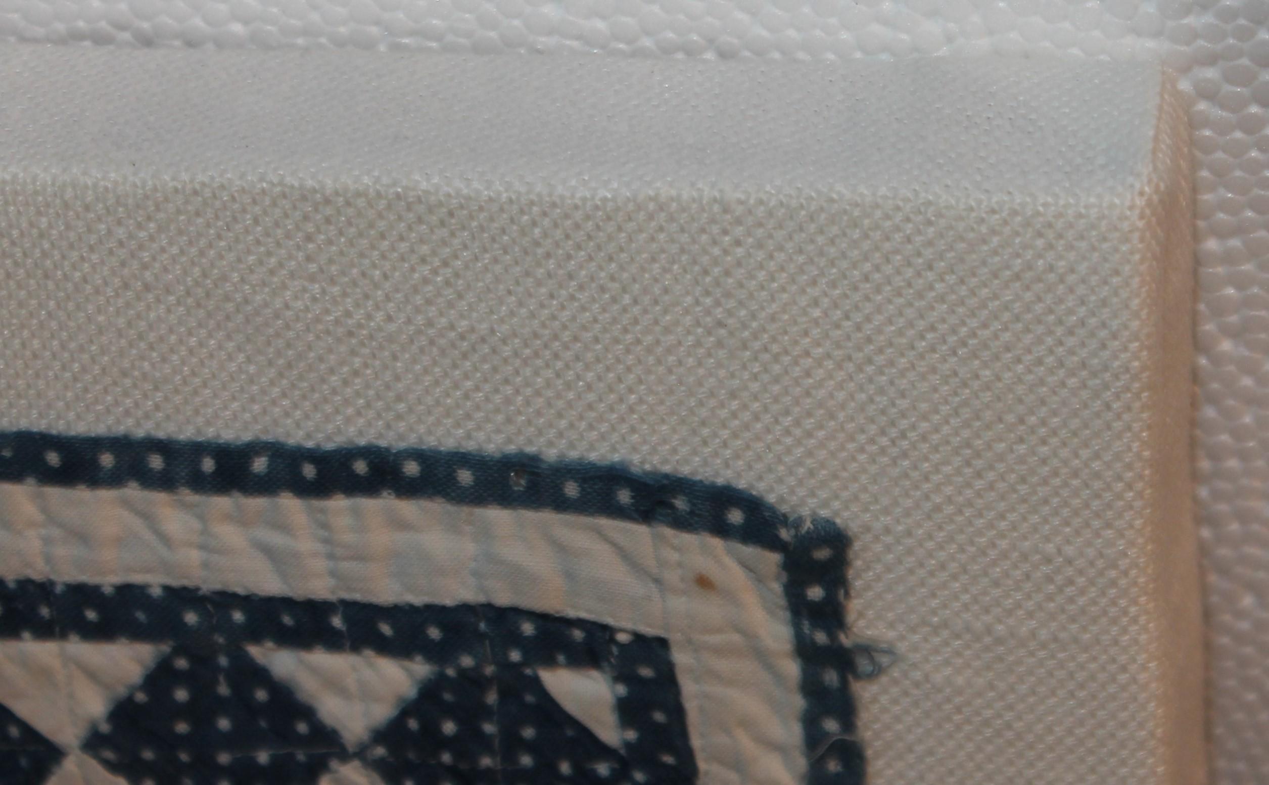 Adirondack 19thc Mini Postage Stamp Blue & White Doll Quilt For Sale