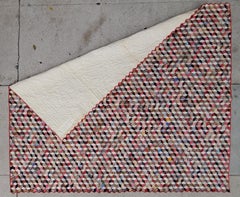 19Thc Mini Tumbling Blocks Quilt-Dated 1880