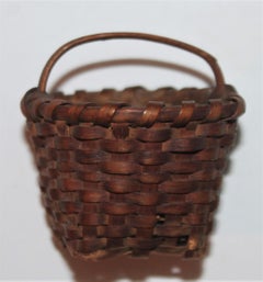 19th Century Miniature Basket with Original Surface