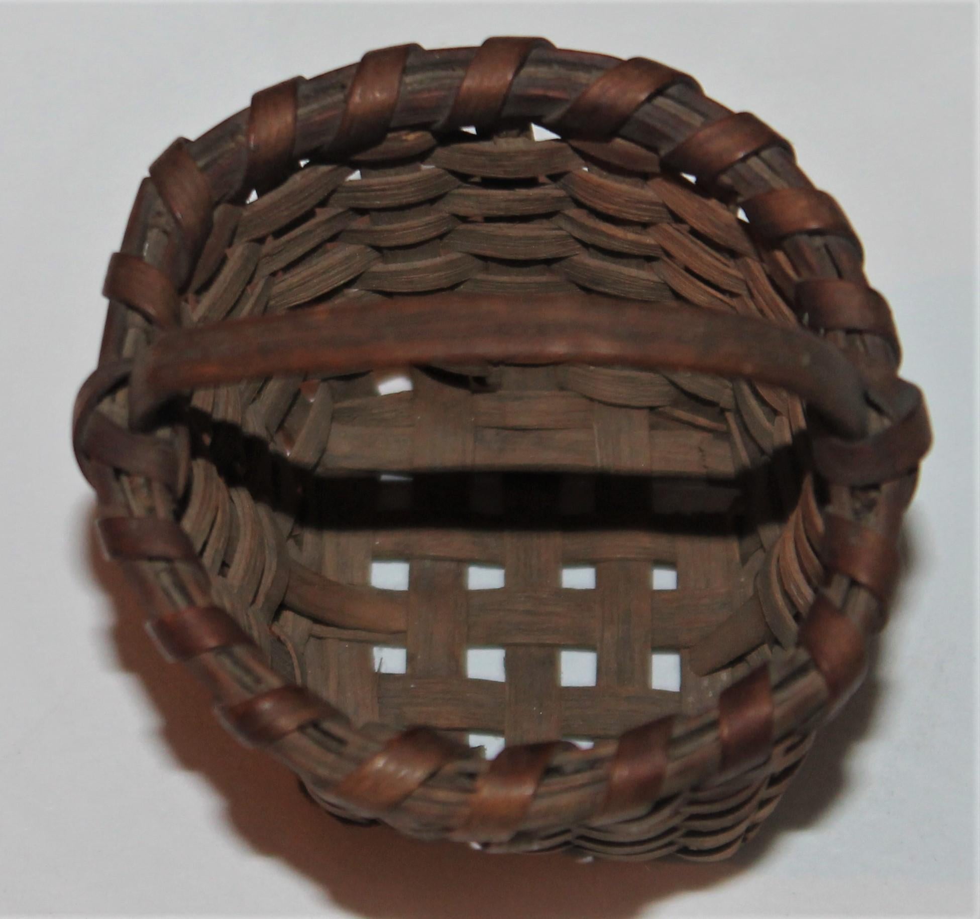 Country 19th Century Miniature Basket with Original Surface