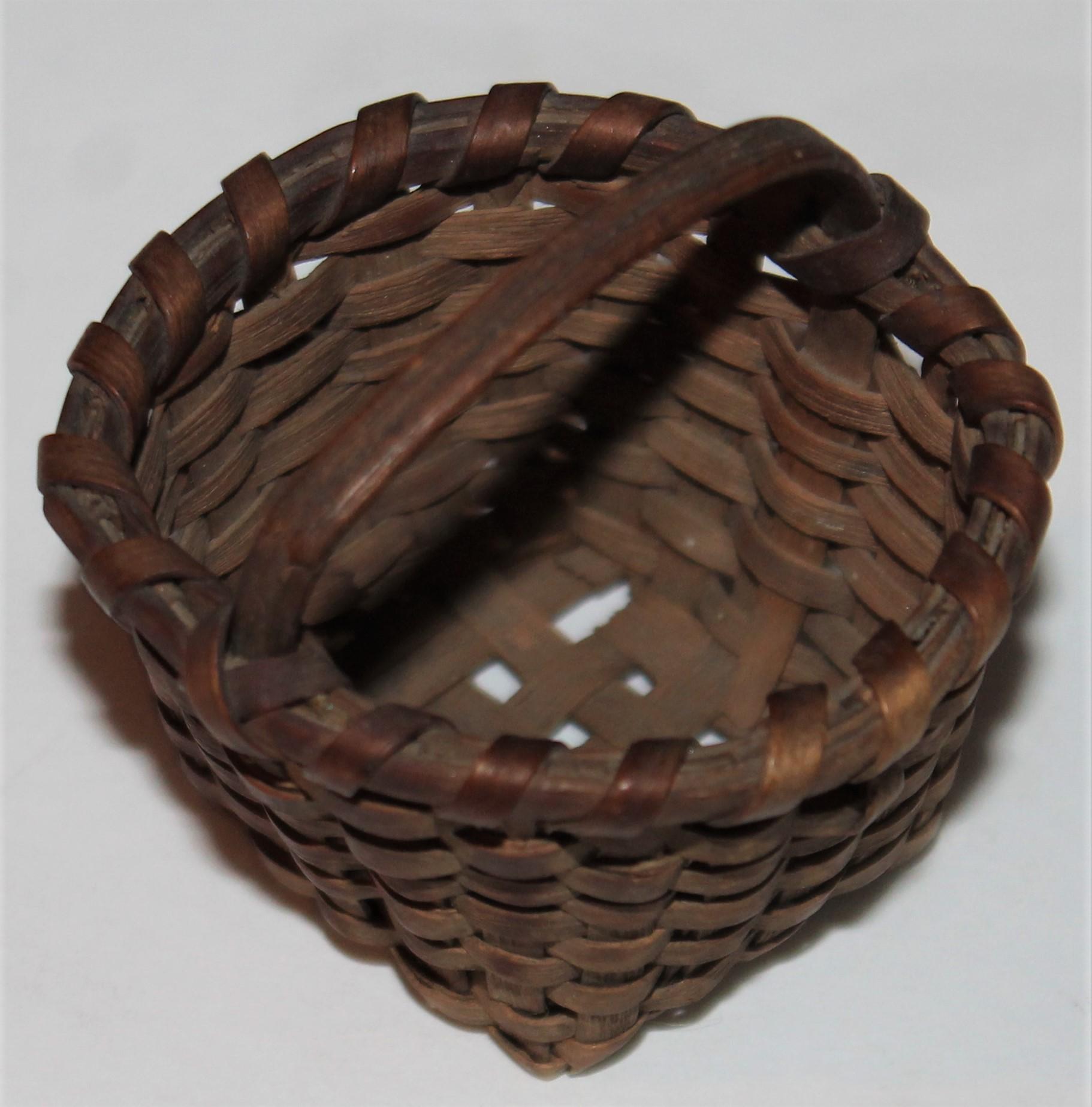 American 19th Century Miniature Basket with Original Surface