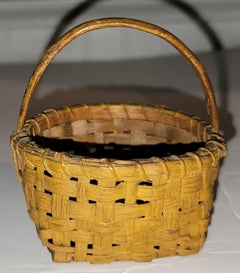 19thc Miniature Original Painted  Mustard Basket