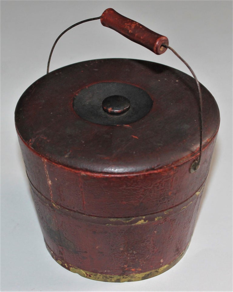 19th Century Miniature Original Red Shaker Bucket For Sale at 1stDibs