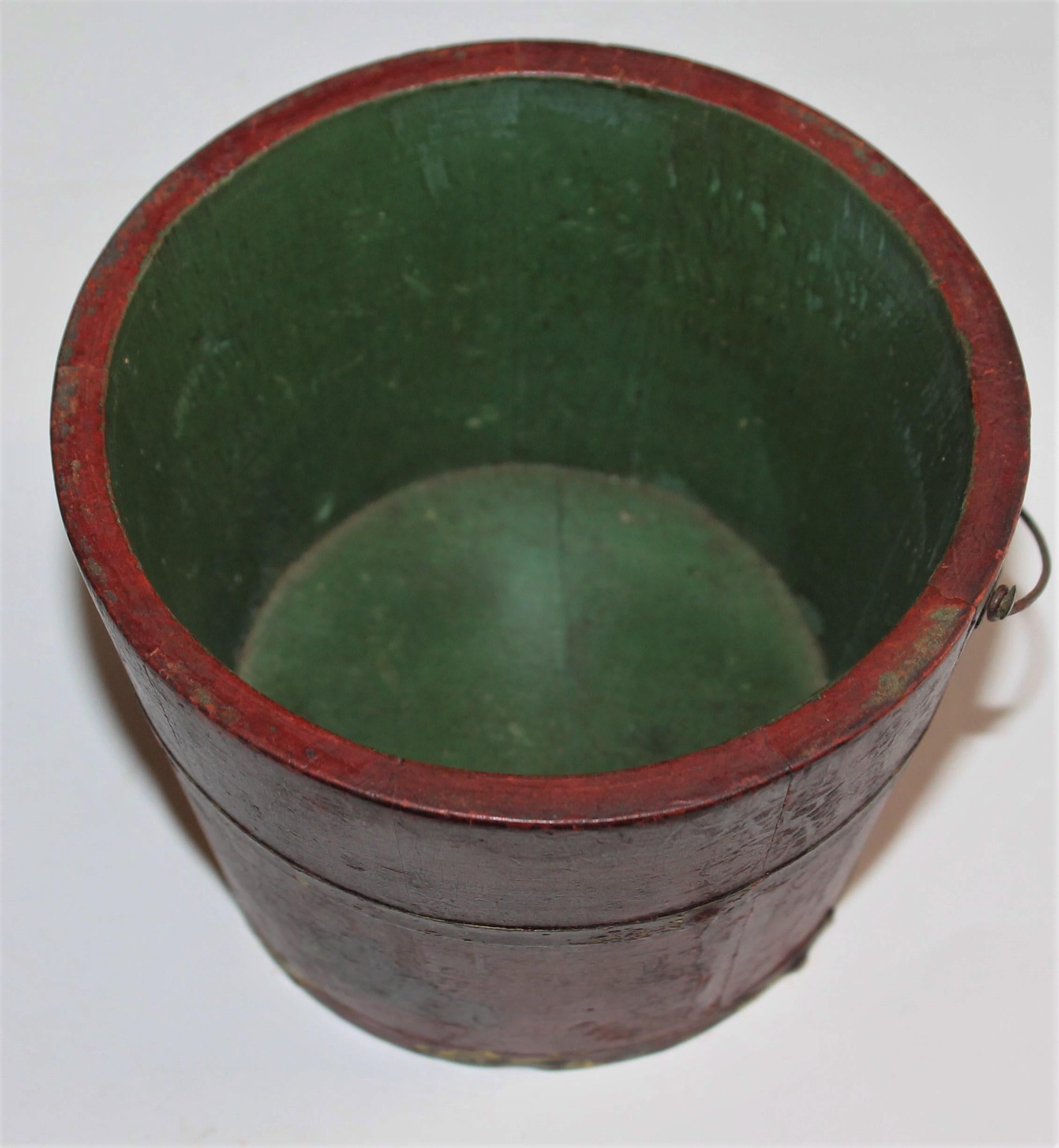 19th Century Miniature Original Red Shaker Bucket For Sale 1