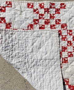 19thc Miniature Postage Stamp Irish Chain Doll Quilt