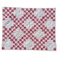 19thc Miniature Postage Stamp Irish Chain Doll Quilt