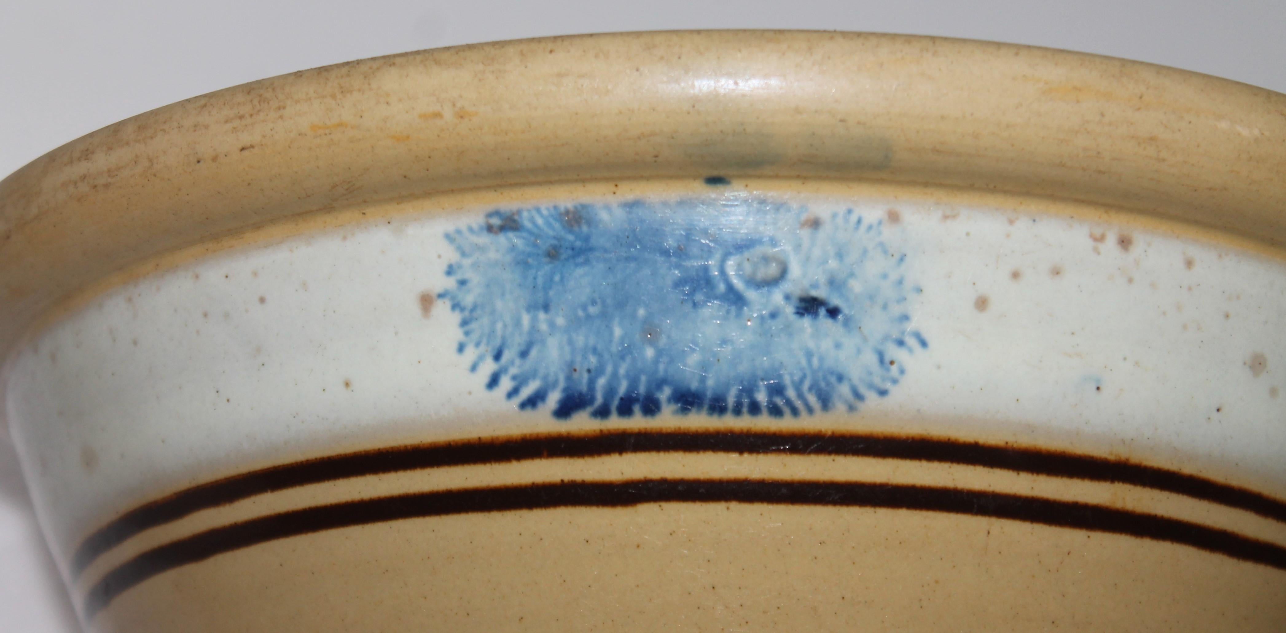 Hand-Painted 19thc Mocha Ware Seaweed Bowl For Sale